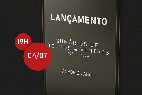 Sumário de Touros e Ventres 2023/2024 será lançado no dia 4 de julho