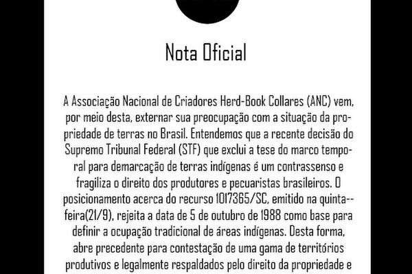 Nota Oficial Marco Temporal