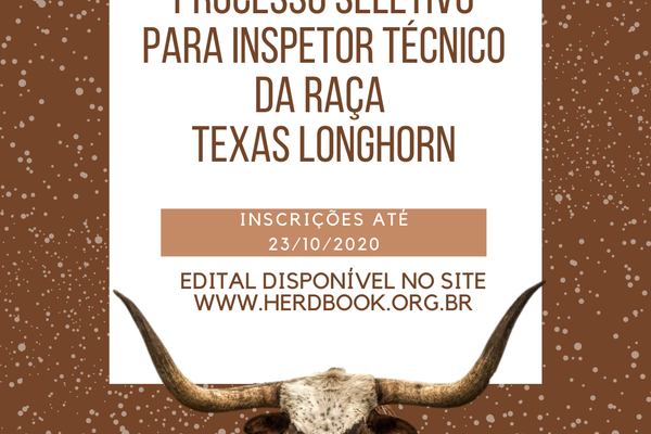 ANC abre inscrições para o processo seletivo de inspetores técnicos da raça Texas Longhorn