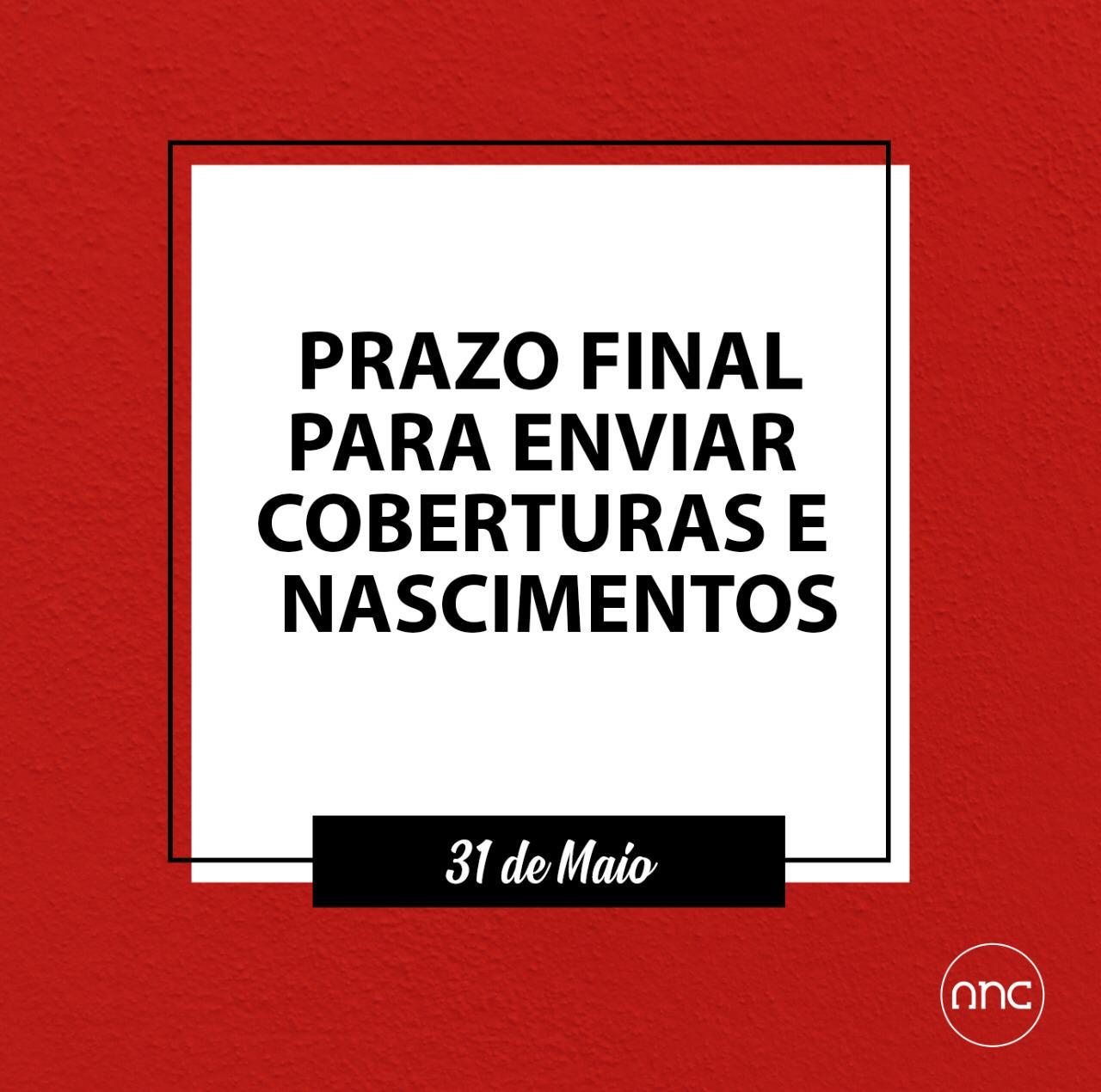 Comunicados de coberturas e nascimentos devem ser enviados até 31 de maio - Imagem