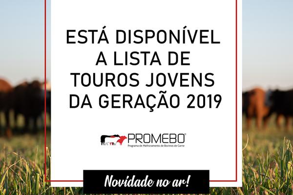 Promebo libera lista de touros jovens superiores